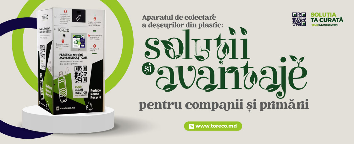 Aparate automate de colectare a deșeurilor din plastic pentru primarii, supermarkete, producatori, Moldova