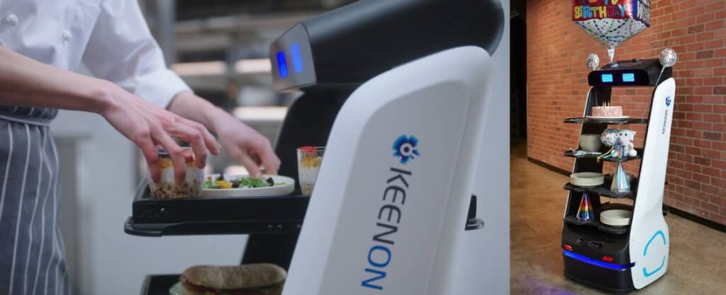 Keenbot T5 - Robot, inteligenta artificiala pentru Livrare produse alimentare, banchete corporative, zi de nastere