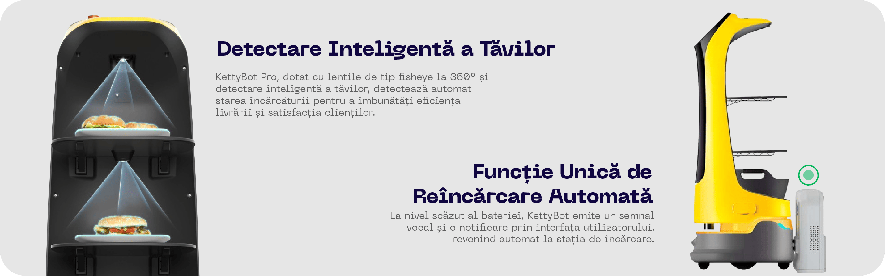 KettyBot - reincarcare autonoma si automata, decetarea inteligenta a tavilor