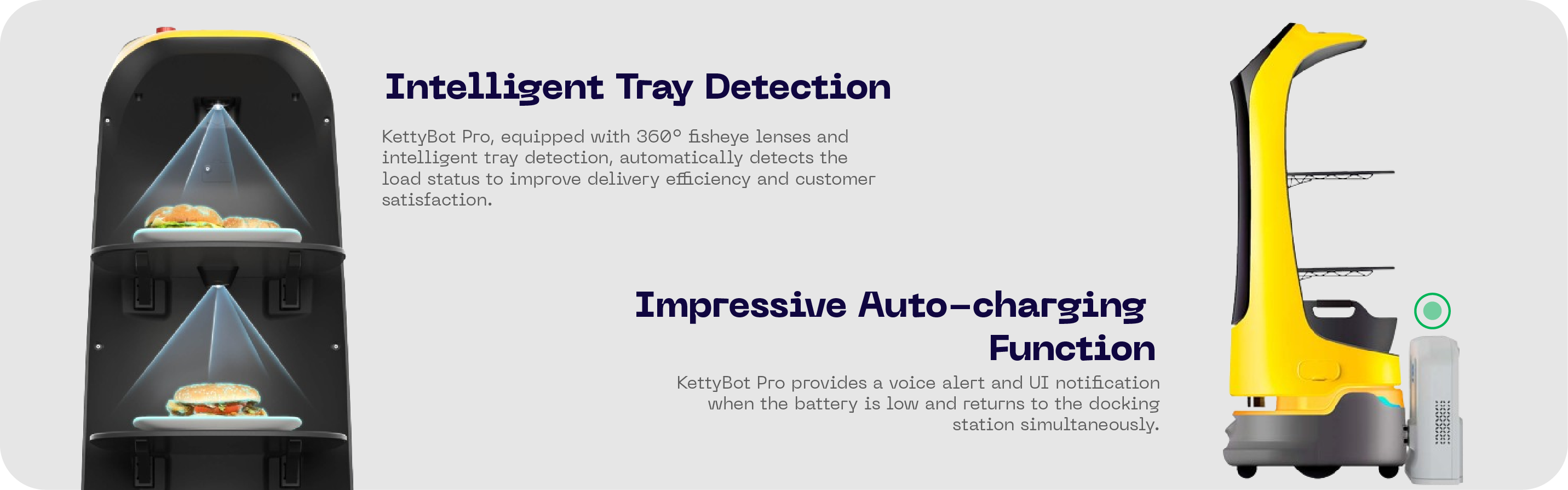 KettyBot - reincarcare autonoma si automata, decetarea inteligenta a tavilor