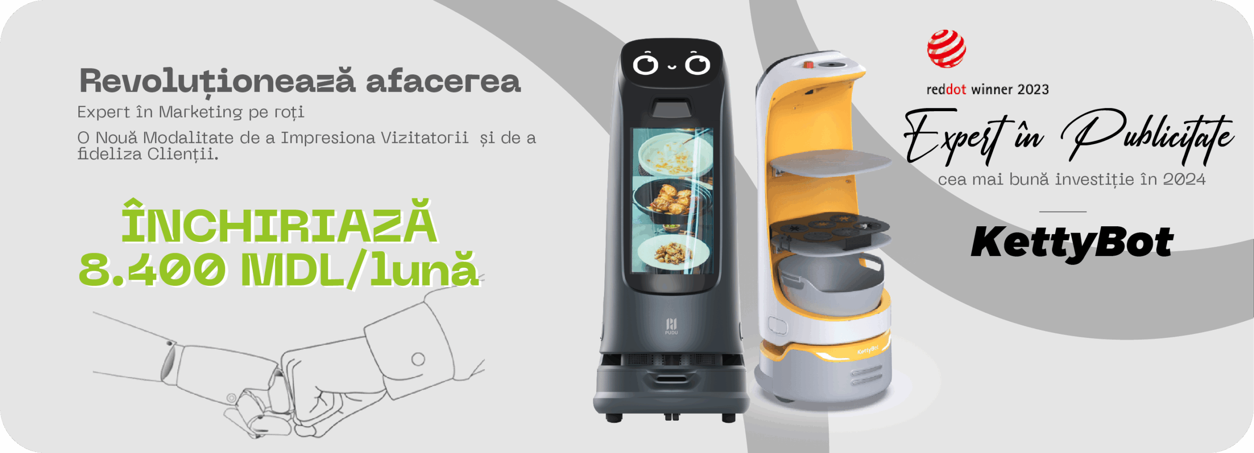 robot de livrare KettyBot Pro, robot ospătar, robot cu afișaj publicitar, robot promotor intelligent,  robot HoReCa, robot pentru restaurant, robot pentru hoteluri, robot recepție clienți, robot de servire mese, KettyBot Pro preț,  robot închiriere, toreco, moldova