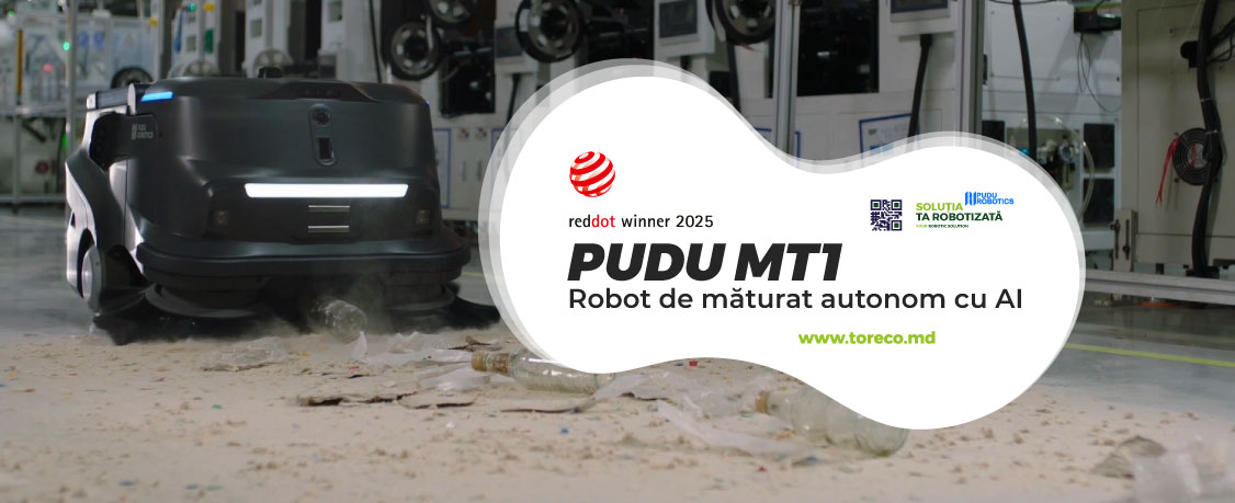 robot profesional autonom de curățenie industrială cu inteligență artificială pentru spații mari, toreco, moldova