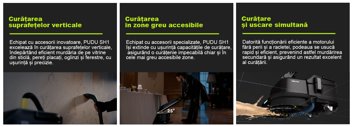 echipament profesional curățenie, robot sh1 de spălat podele automata, industrial umed-uscat, horeca, md, toreco