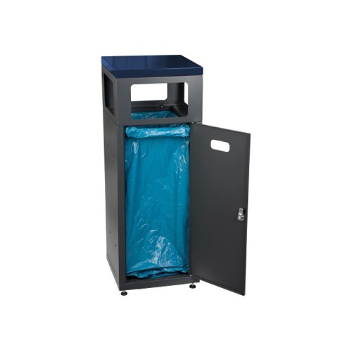 175c-2 tomberon, cos gunoi, pubela, container gunoi, rezistent la coroziune, UE, albastru, 90 litri, urna stradala